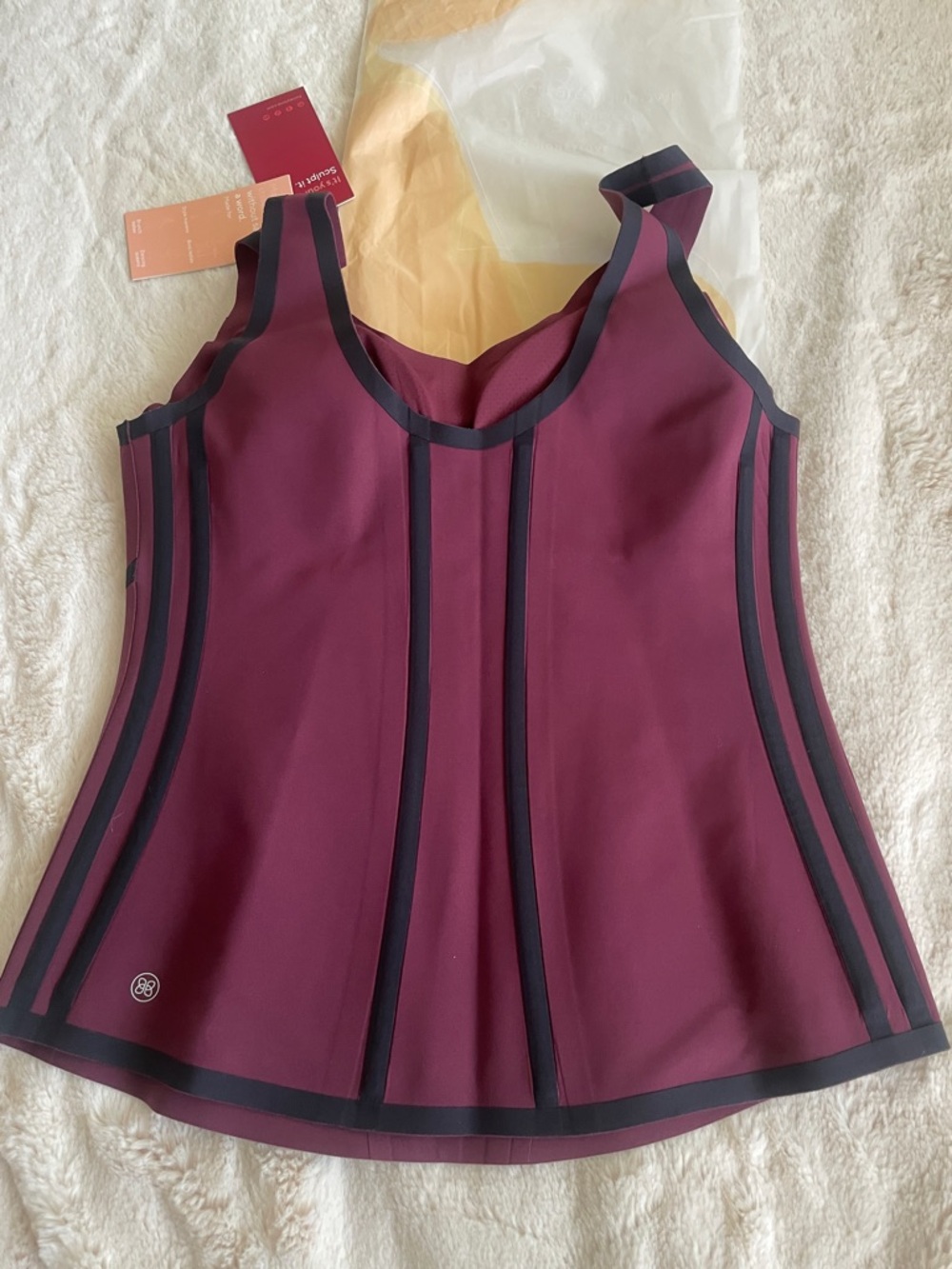 Honeylove Body Contouring Boldness Tank Top Fig color with Black Trim - Picture 5 of 7